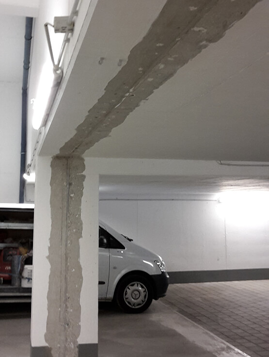 Wasserschaden in Garmischer Tiefgarage