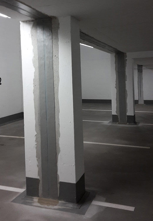 Flexbandsystem in der Tiefgarage