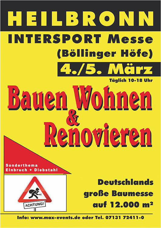 Plakat zur Messe Bauen, Wohnen & Renovieren in Heilbronn