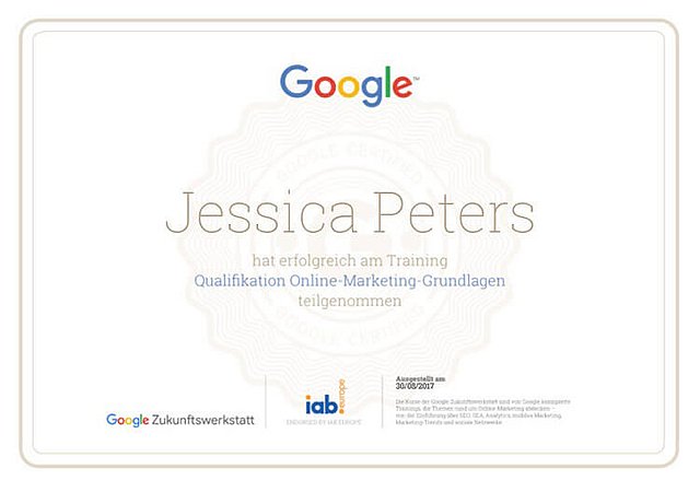 Google Zertifikat Online-Marketing-Grundlagen ISOTEC Allgäu