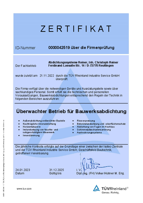 TÜV Rheinland geprüft TÜV Rheinland geprüft
