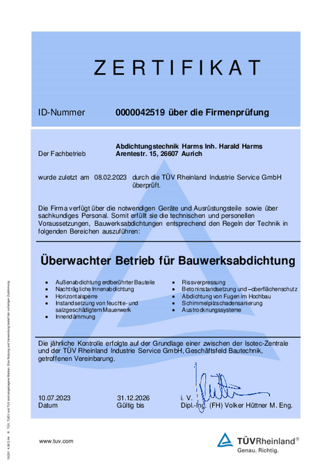 TÜV Rheinland geprüft