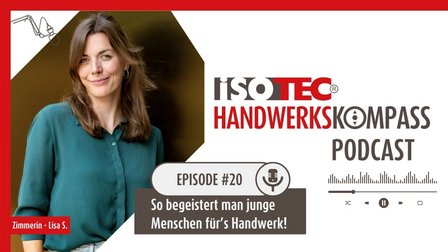 ISOTEC Podcastgrafik mit Porträt einer Person und Episodentitel.