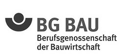 Logo mit Schriftzug „BG BAU Berufsgenossenschaft der Bauwirtschaft“