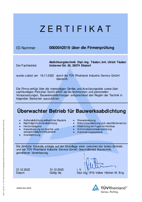 TÜV Rheinland geprüft