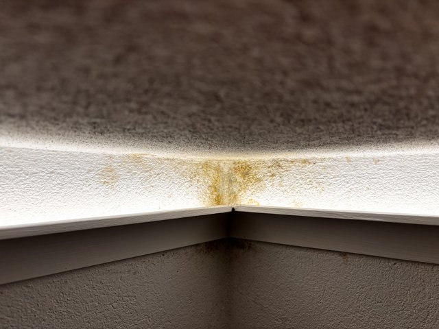 Gelbliche Flecken an Raumecke unter Deckenleiste