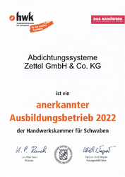 Anerkannter Ausbildungsbetrieb 2022 Anerkannter Ausbildungsbetrieb 2022